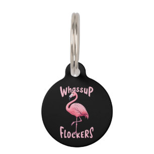 Placa Para Mascotas Los Relojes De Whassup Flamingo Diseñan Un Flamenz