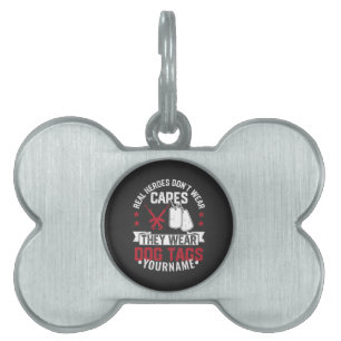 Placa Para Mascotas Los verdaderos héroes no llevan capas, llevan plac