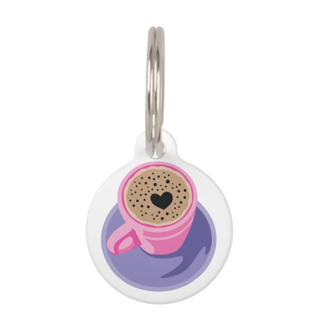 Placa Para Mascotas Love Coffee (Anverso)