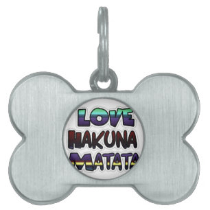 Placa Para Mascotas Love Hakuna Matata Gifts