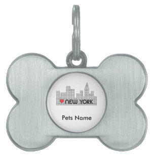 Placa Para Mascotas Love NEW YORK