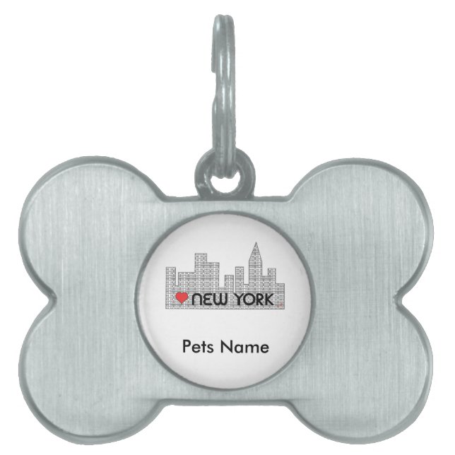 Placa Para Mascotas Love NEW YORK (Frente)