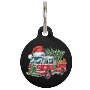 Placa Para Mascotas Luces de árbol de Navidad con sombrero de Santa de