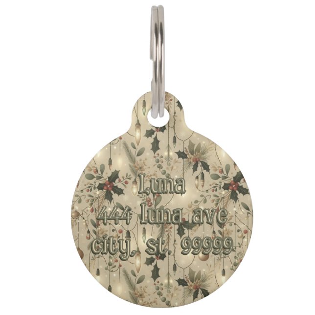 Placa Para Mascotas Luces de Hadas, Bosque Brillante (Anverso)