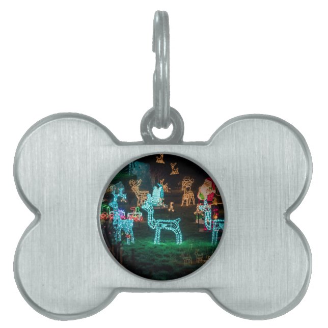 Placa Para Mascotas Luces de navidad (Frente)