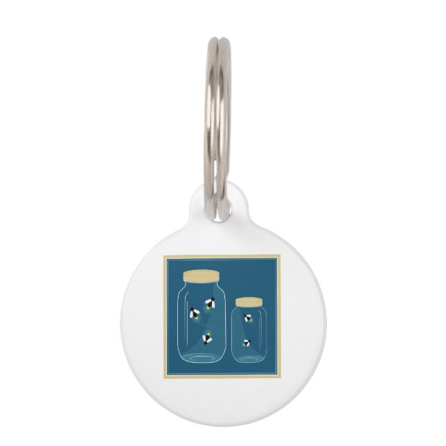 Placa Para Mascotas Luciérnagas Mason Jar (Anverso)