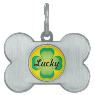 Placa Para Mascotas Lucky Clover Dog Tag