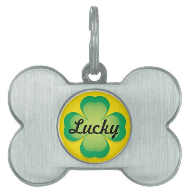 Placa Para Mascotas Lucky Clover Dog Tag (Frente)