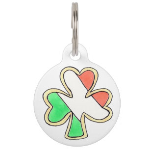 Placa Para Mascotas Lucky Irish Flag Shamrock Cookie Ireland St. Paddy