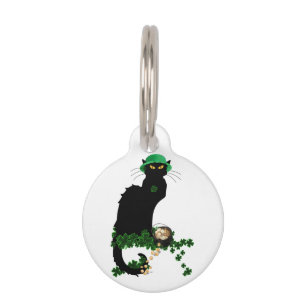 Placa Para Mascotas Lucky Le Chat Noir St. Patrick's Day
