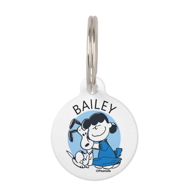 Placa Para Mascotas Lucy Hugging Snoopy (Anverso)