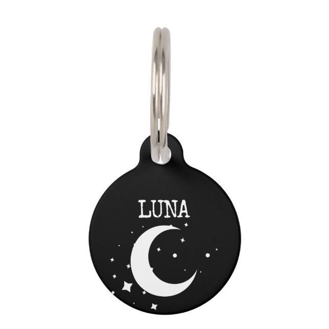 Placa Para Mascotas Luna Estrellas Luna (Anverso)