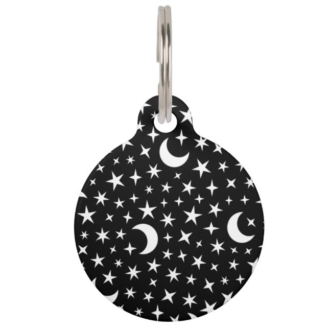 Placa Para Mascotas Luna y estrellas (Anverso)