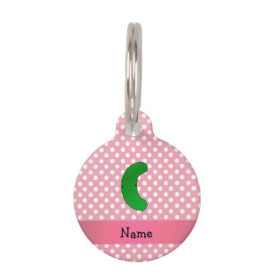 Placa Para Mascotas Lunares conocidos personalizados del rosa de la