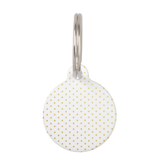 Placa Para Mascotas Lunares del oro de la moda (Anverso)