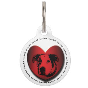 Placa Para Mascotas Luv-A-Bull Bulldog americano Pit Bull Heart