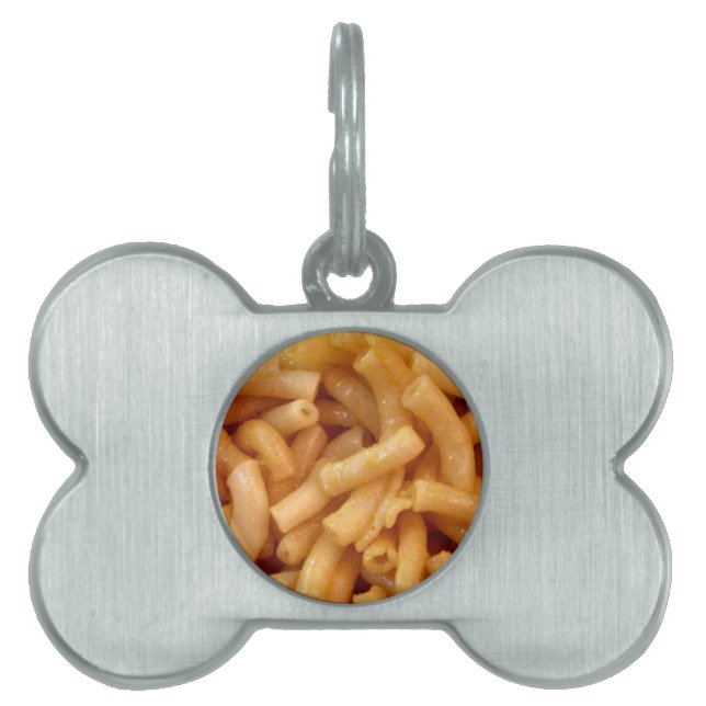 Placa Para Mascotas Macarrones con queso (Frente)