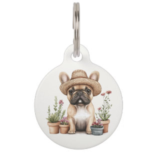 Placa Para Mascotas Macetas de flores para jardinería de Bulldog Franc