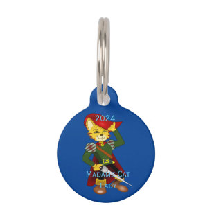 Placa Para Mascotas Madame Cat Lady 2024 para el presidente Thunder_Co