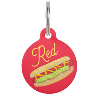 Placa Para Mascotas Maine Red Snapper Hotdog Portland ME Comida Barbac