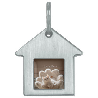 Placa Para Mascotas Majestic white cat lover