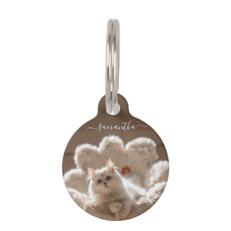 Placa Para Mascotas Majestic white cat lover