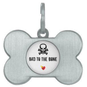 Placa Para Mascotas Mal Para La Etiqueta Del Perro Óseo