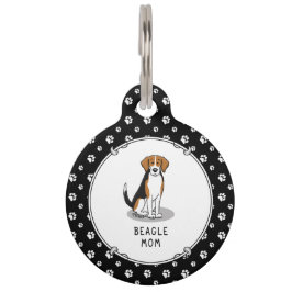 Placa Para Mascotas Mamá Beagle (tri color 3) Perro Mamá de Perro Dive