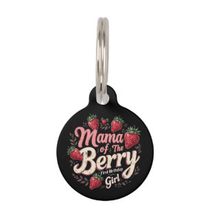 Placa Para Mascotas Mama Berry Primer Cumpleaños Familia Chica de Fres