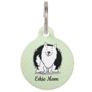 Placa Para Mascotas Mamá Eskie - Mamá de Perro Esquimal Americano