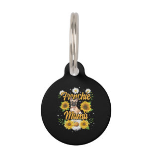 Placa Para Mascotas Mamá Francesa Bulldog Francés Perro Girasol