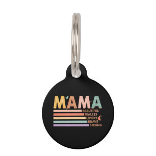Placa Para Mascotas Mamá Hermosa, valiente y valiente