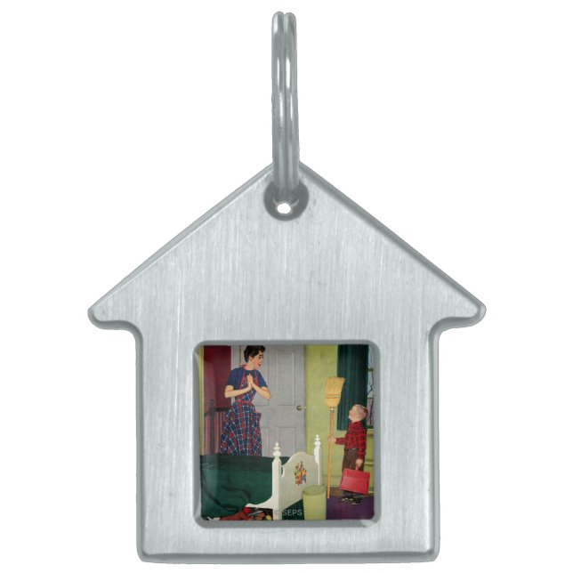 Placa Para Mascotas ¡Mamá, limpié mi sitio! (Frente)