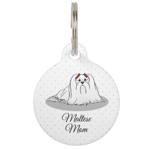 Placa Para Mascotas Mamá Maltesa - Lindo Raza de Perro