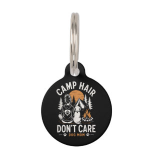 Placa Para Mascotas Mamá Perro Campamento Fuego al Aire Libre