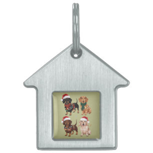 Placa Para Mascotas Mamá Perro Navidad Dachshund Amante Regalo Navidad