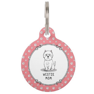 Placa Para Mascotas Mamá Westie - Mamá de Terrier Blanco de West Highl