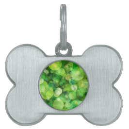 Placa Para Mascotas Manchas verdes abstractas