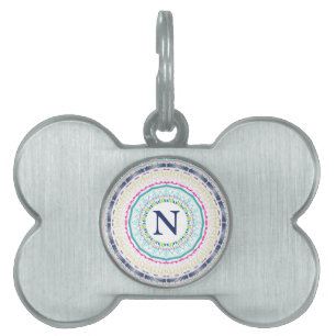 Placa Para Mascotas mandala colorida