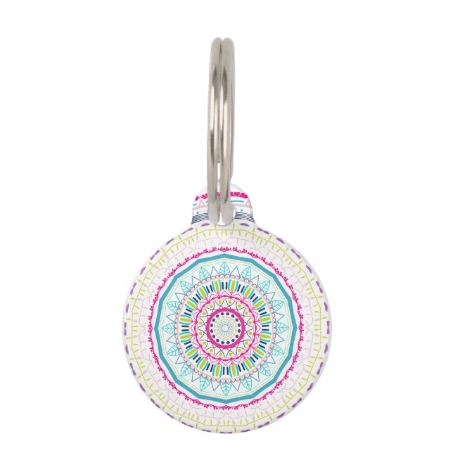 Placa Para Mascotas mandala colorido (Anverso)