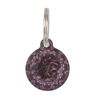 Placa Para Mascotas Mandala de rosa 
