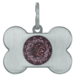 Placa Para Mascotas Mandala de rosa