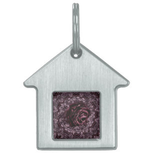Placa Para Mascotas Mandala de rosa