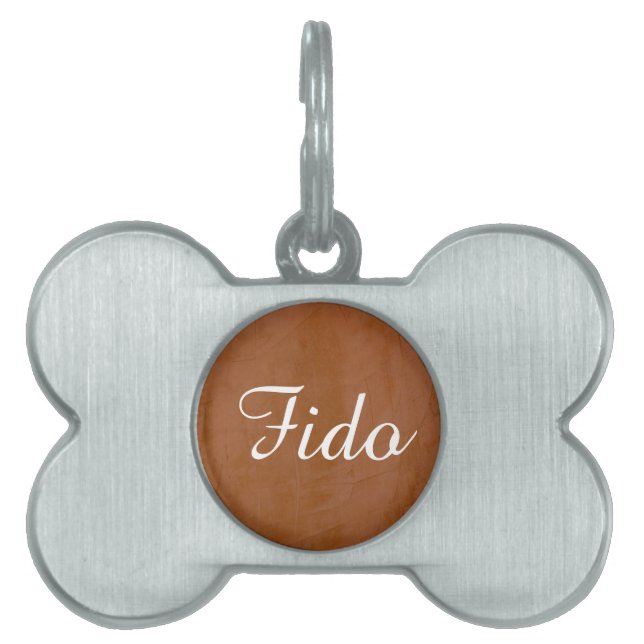Placa Para Mascotas Mandarina Sólida (Frente)