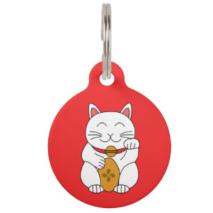 Placa Para Mascotas Maneki Neko