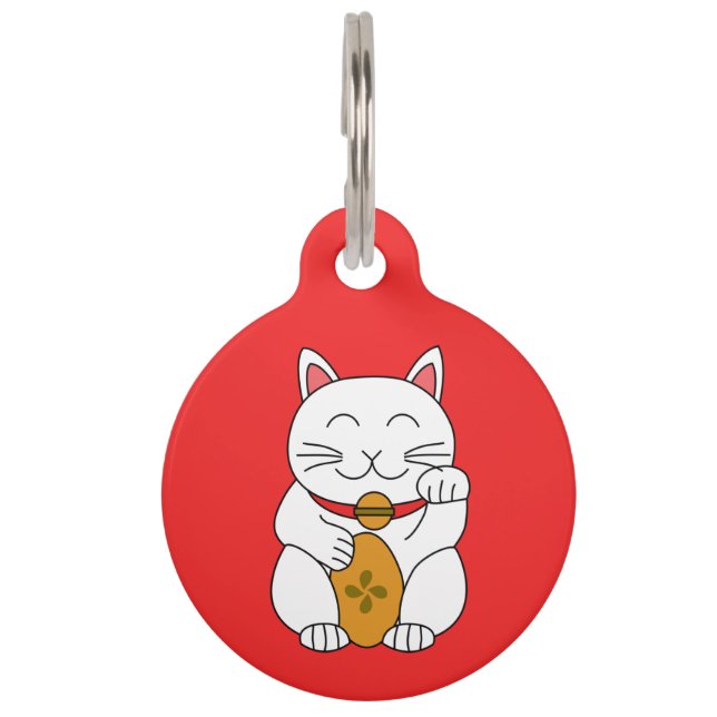 Placa Para Mascotas Maneki Neko (Anverso)
