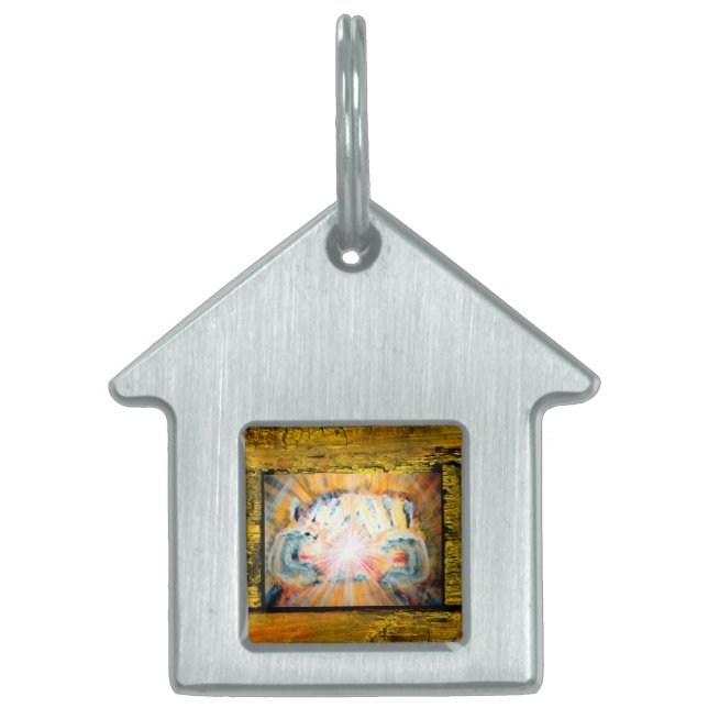 Placa Para Mascotas Manos curativas (Frente)