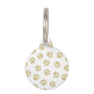 Placa Para Mascotas Manos de perro, garras de perro, garras de oro