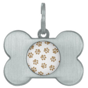 Placa Para Mascotas Manos de perro, garras de perro, patas de oro Nara