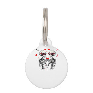 Placa Para Mascotas Manos Skeleton Heart Para Tendencias